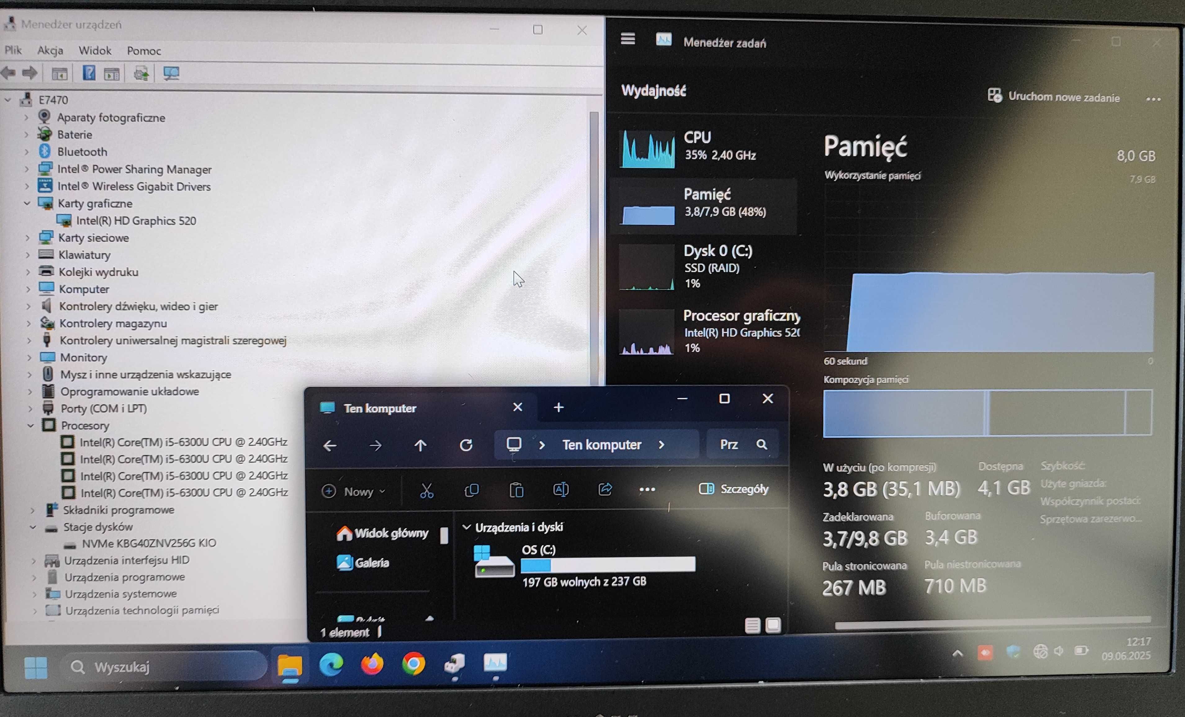 Laptop do pacy biurowej DELL Latitude E7470 14" i5 RAM-8GB M.2-256GB