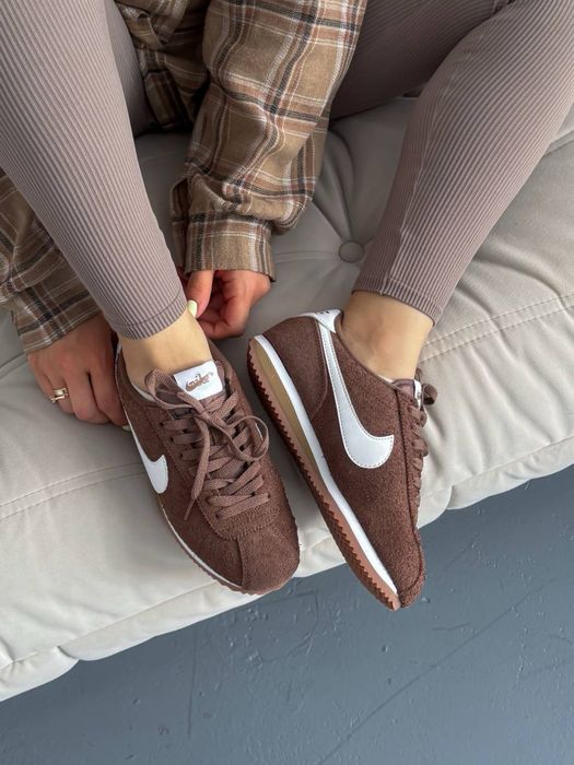 БЕЗ ПЕРЕДОПЛАТ‼️ Жіночі кросівки Nike Cortez white Brown найк кортез