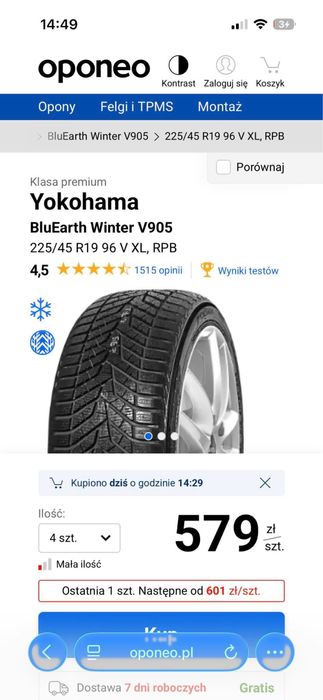 Yokohama BluEarth Winter 225/40R19 i 255/35R19