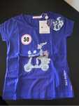 T-shirt azul NOVA com etiqueta tamanho 7-8 Petit Patapon