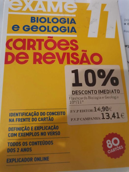 Biologia 11 ano - cartões de revisão