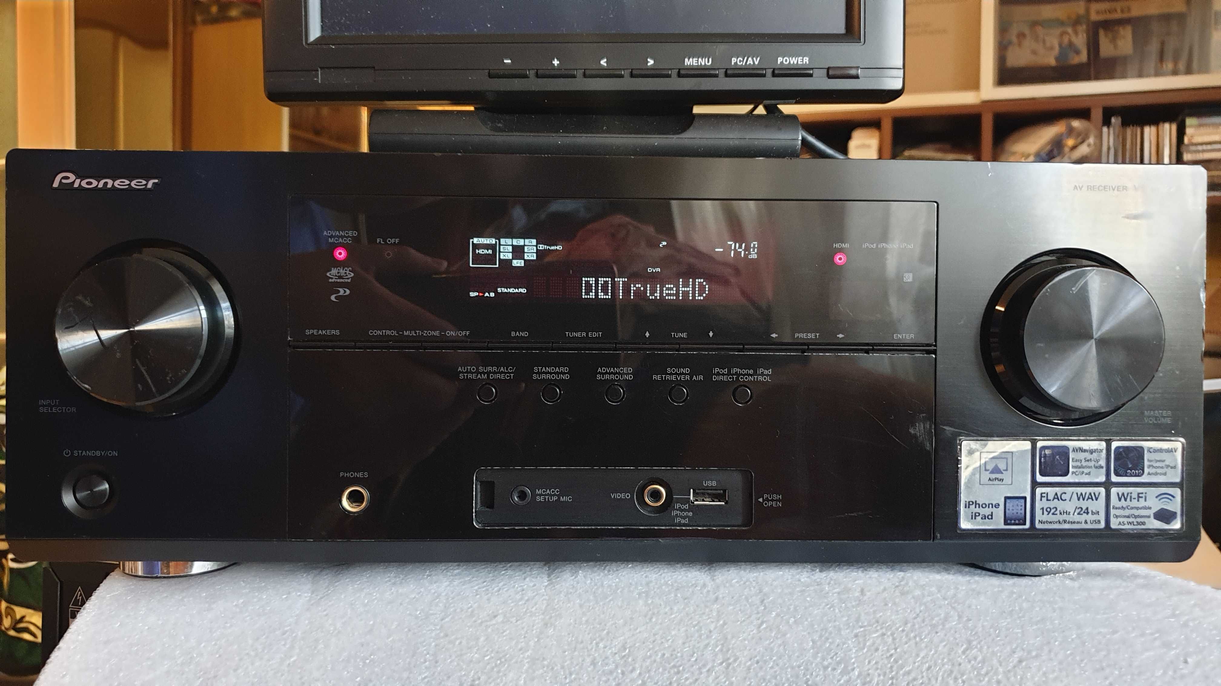 Ресивер Pioneer VSX-922 7.2, 3D, 4K, TrueHD, Net, USB, 150W, Bi-Amp