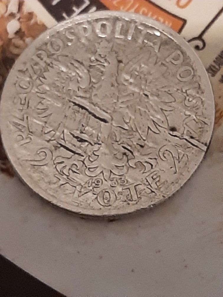 Moneta 2 zł 1933 r destrukty menniczy