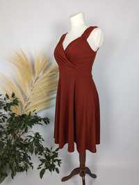 Nowa rdzawa ceglasta sukienka koktajlowa w stylu retro Grace Karin L40