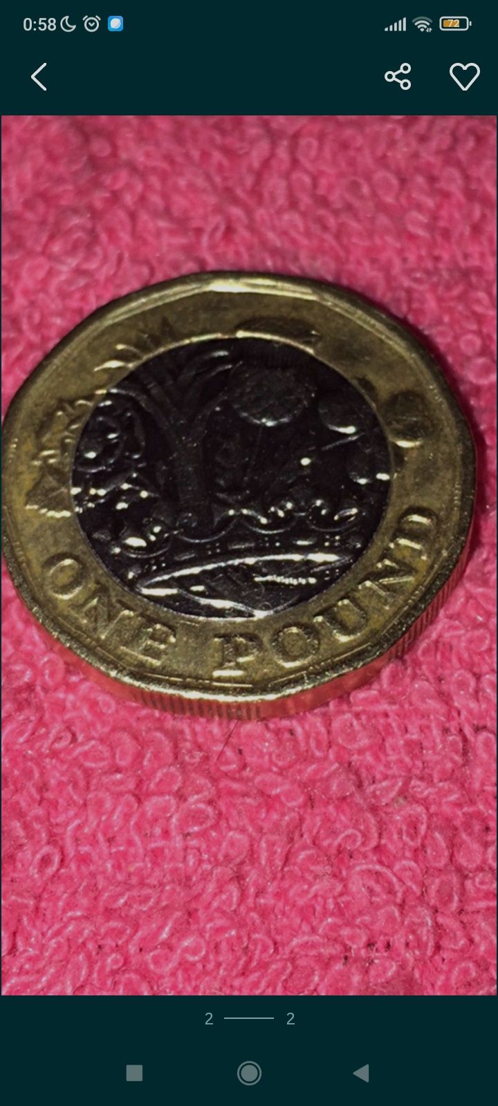 Vendo moeda ONE  POUND 2016 ELIZABETH ll D.G  R E G. F.D