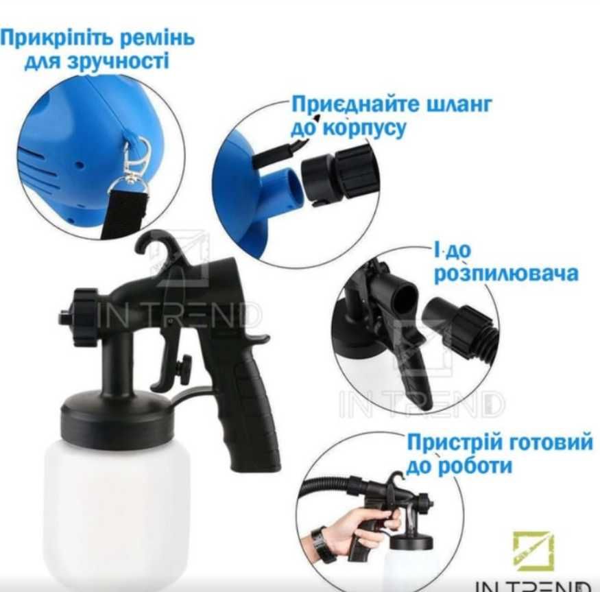Распылитель краски с пистолетом Paint Zoom 650 Вт