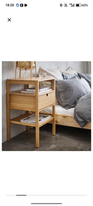 Stolik nocny - Nordkisa - Ikea - bambusowy