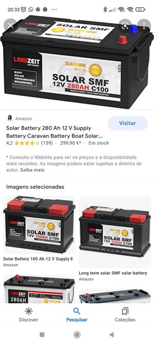 BATERIAS SOLARES 240 amp C100   NOVO PREÇO 250€