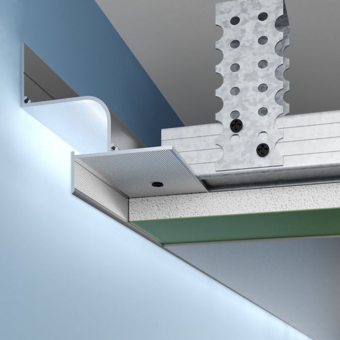 Профіль тіньового шва з LED для стелі 22х36