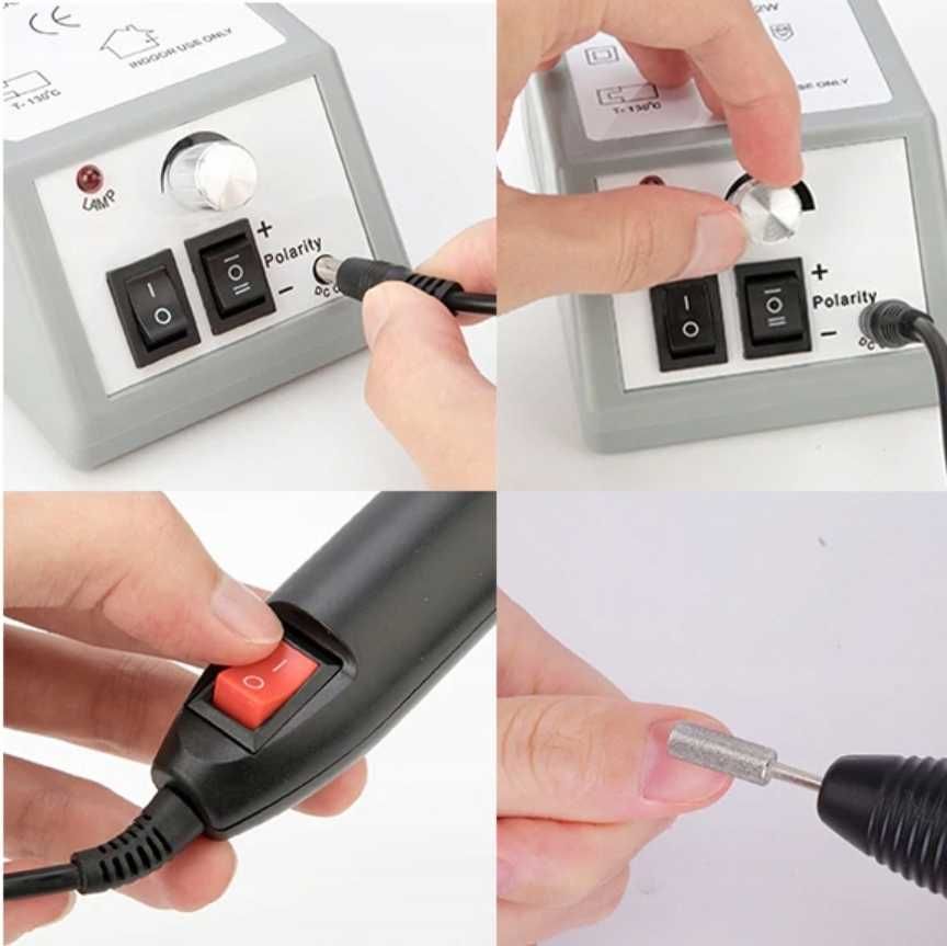FREZARKA DO PAZNOKCI manicure pedicure elektryczna 30W +ZESTAW FREZÓW