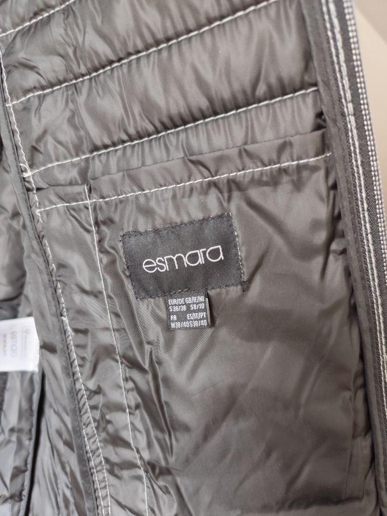 Kurtka srebrna pikowana esmara s/m 36/38 lekka zimowa jesienna