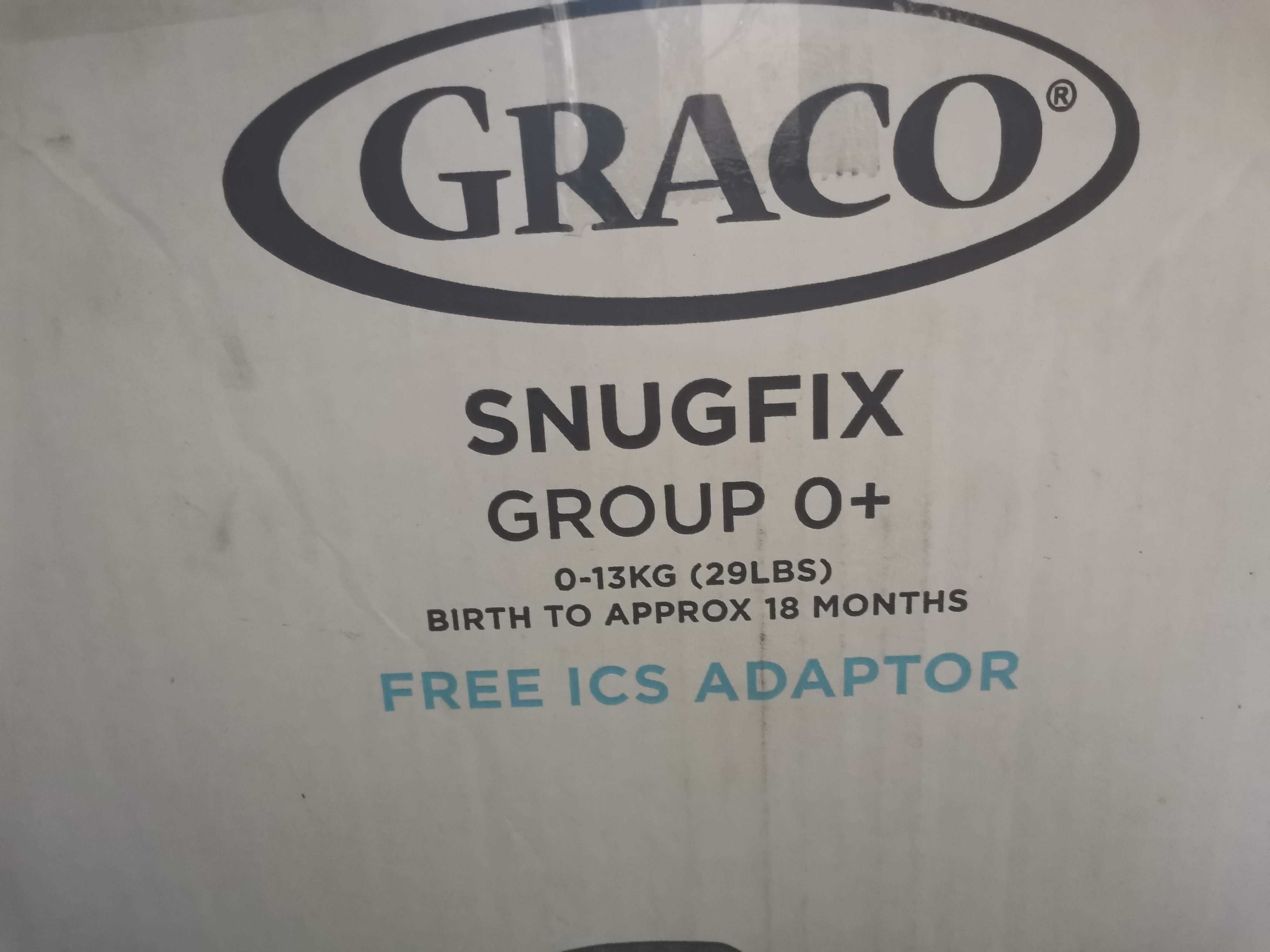 fotelik Graco Snugfix 0-13 kg z wkładką niemowlęcą i adapterem ICS