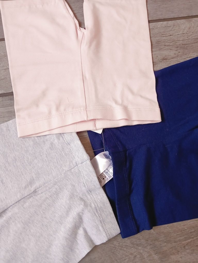 3 pary krótkie spodenki, spodenki dziewczęce, szorty, kolarki, 18-24 m