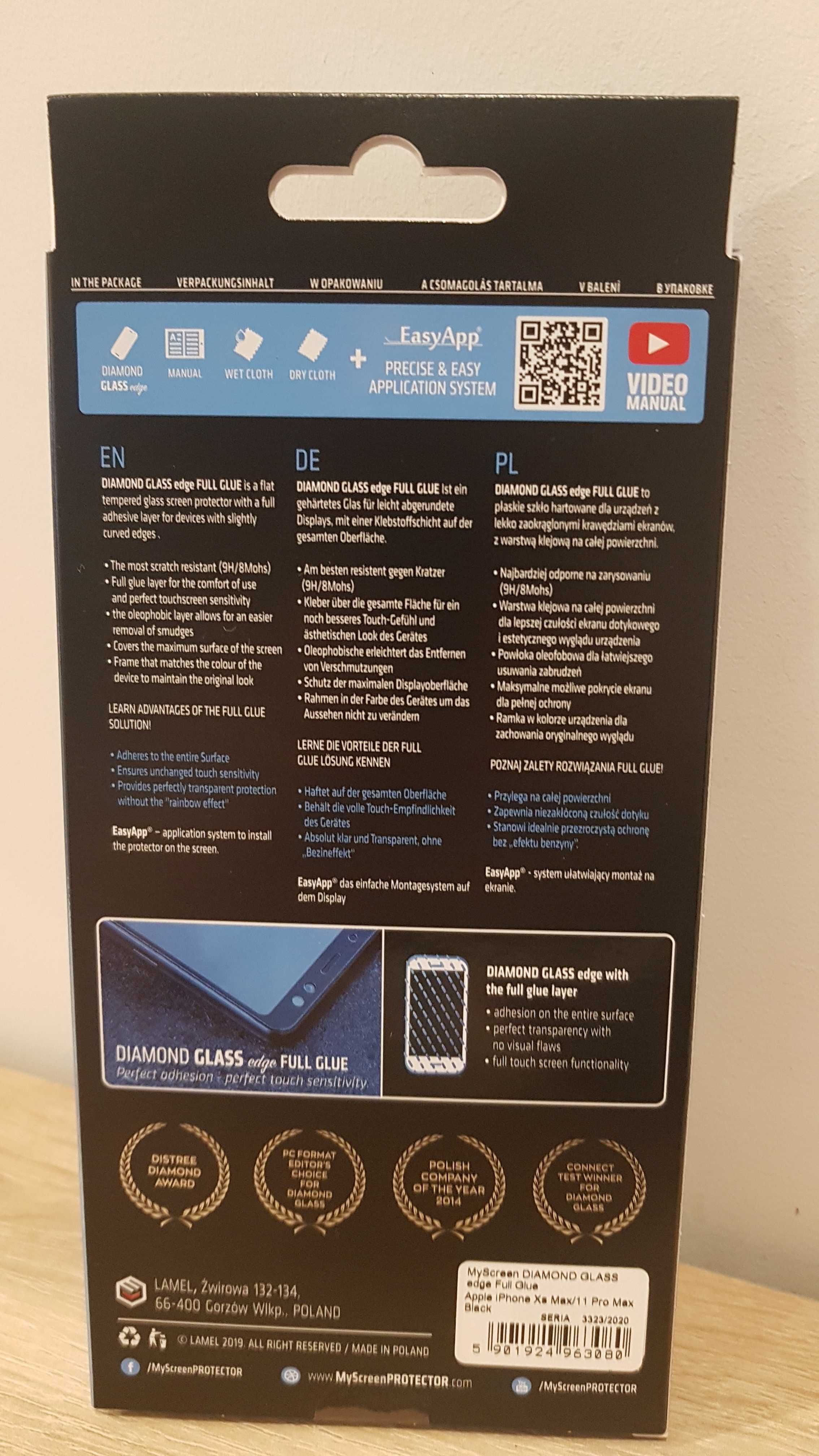 Hartowane szkło MyScreen Diamond edge  do Iphone XS Max/11 Pro Max