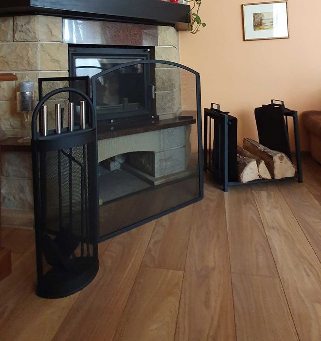 Przybory Kominkowe Akcesoria do Kominka Stojak Zestaw 5w1 Metalowy