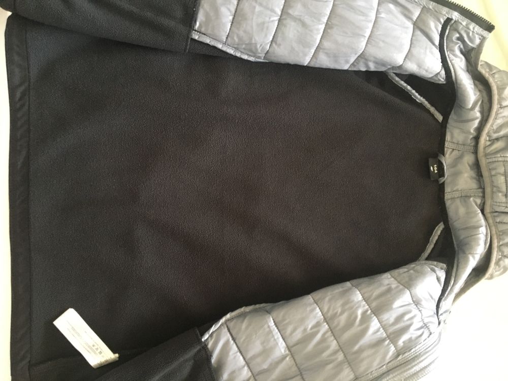 4F kurtka softshell 164 czarno szara z kapturem