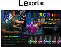 LexonElec Mysz Bezprzewodowa LED RGB CS GTA wiedźmin silent