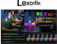 LexonElec Mysz Bezprzewodowa LED RGB CS GTA wiedźmin silent