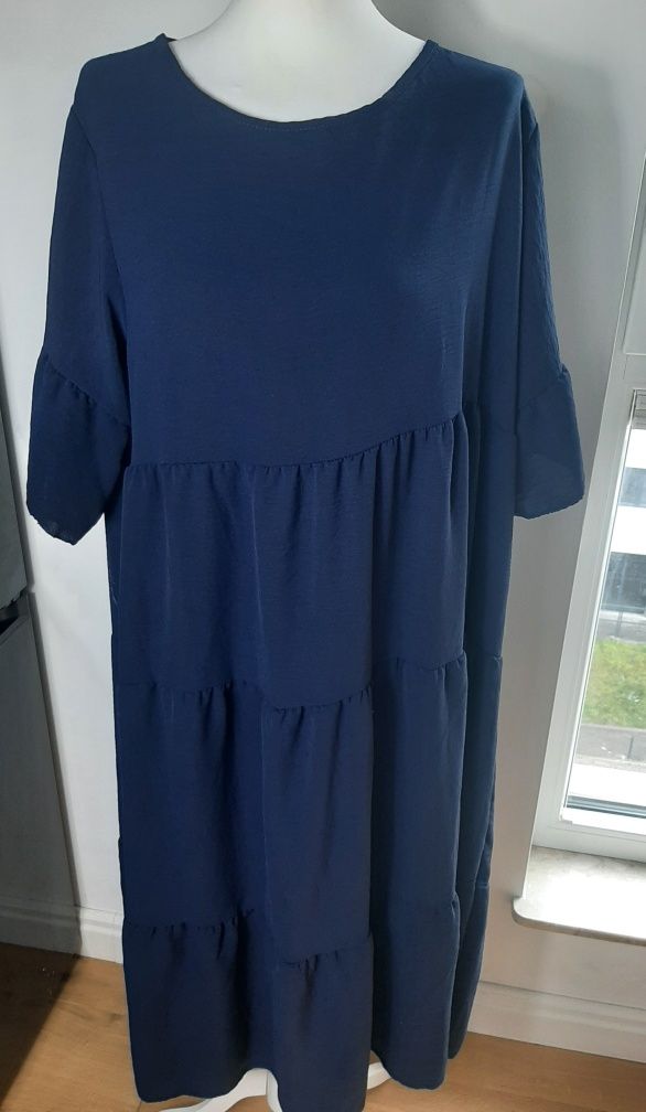 Sukienka granatowa long dress oversize nowa długa
