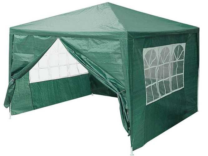 Namiot ogrodowy imprezowy 3x3m + 4 ścianki ZIELONY - PROMOCJA