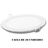 Paineis de iluminação LED redondos 18w 6400K - CAIXA DE 20