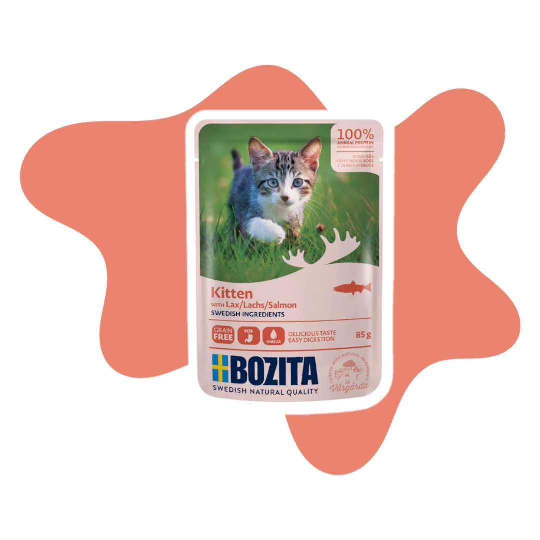 Bozita Cat Kitten Salmon Łosoś w sosie 10x85g Karma mokra