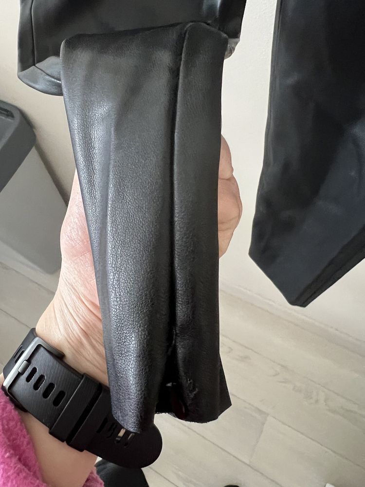 Zara czarne eco skórzane spodnie   r. L/XL