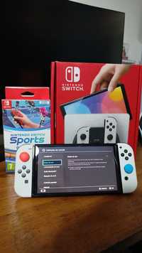 Nintendo Switch OLED + Switch Sports + Bolsa