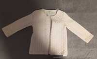 Biały sweterek dla dziewczynki rozmiar 86
