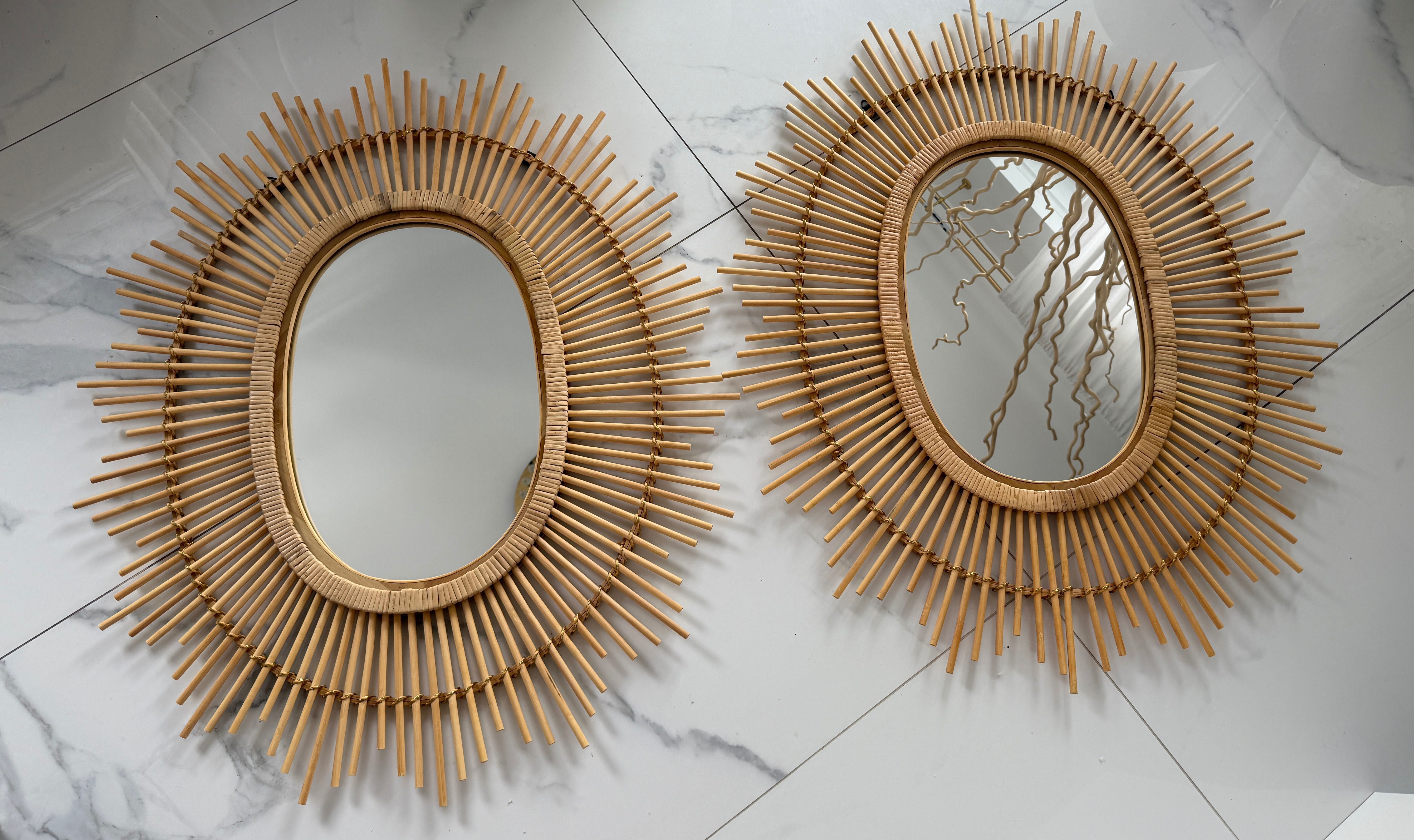 LustraXXL, 90/80 cm , boho, bali , rattan, drewno,  okrągłe