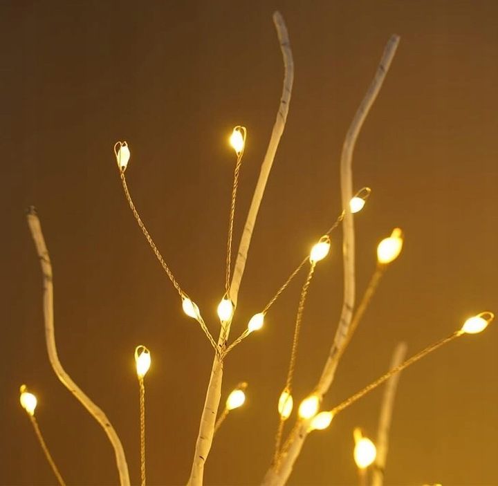 Drzewko Świąteczne Ozdobne Świecące Led Brzoza 50 Cm Lampki Białe Ciep