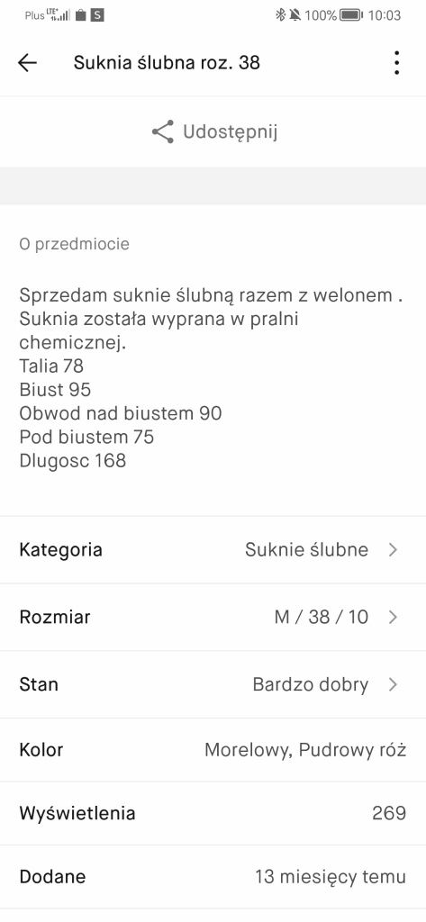 Sprzedam Suknia ślubna