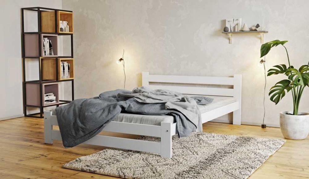 Łóżko KAMIL 90x200 120/140/160 sosna, dąb, orzech, olcha, białe, szare