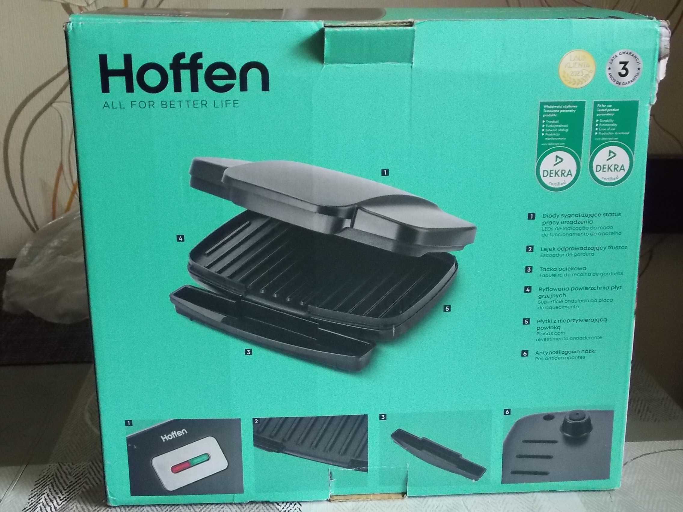 Grill opiekacz  elektryczny Hoffen 1100 W nowy z instrukcją