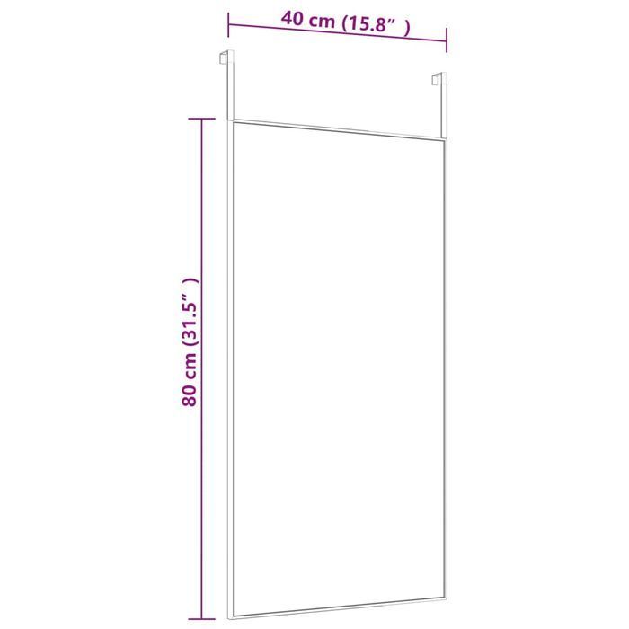 Vidaxl Lustro Na Drzwi, Złote, 40X80 Cm, Szkło I Aluminium