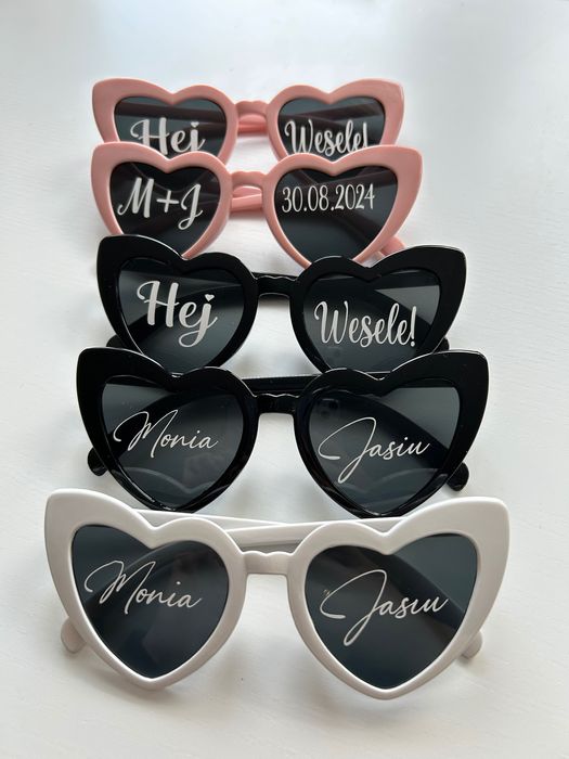 Okulary serduszka na wesele, panieński, imprezę - 5 sztuk