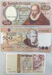 3 Notas escudos - 500$ Diferentes