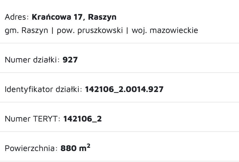 działka budowlana usługowa Raszyn - centrum Raszyna 880m2 bezpośrednio