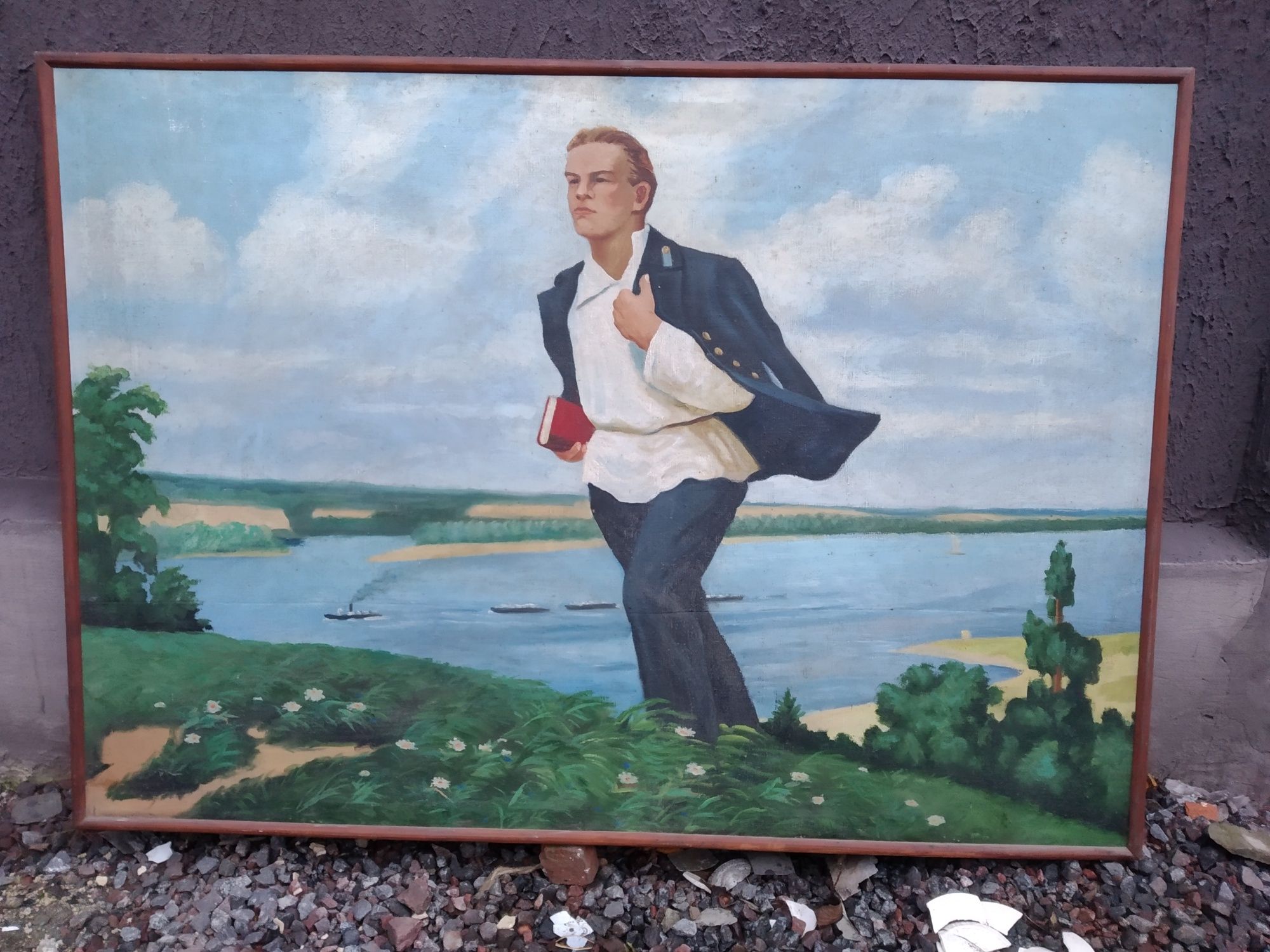 Картина велика Ленін на березі річки Маяковський