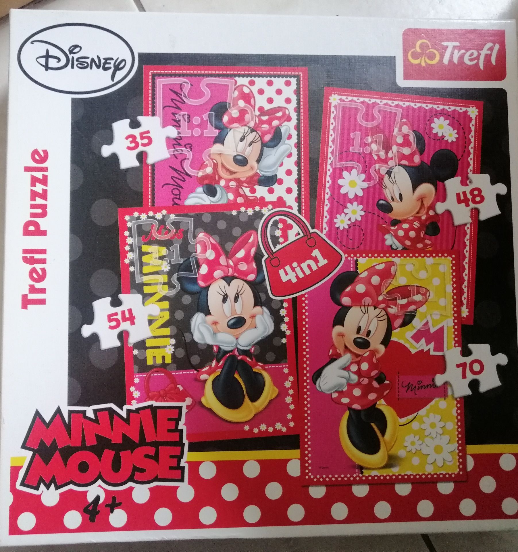 Sprzedam puzzle Disney Minnie Mouse 4w1