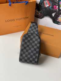 Мужская нагрудная сумка бананка Louis Vuitton lv Луи Витон