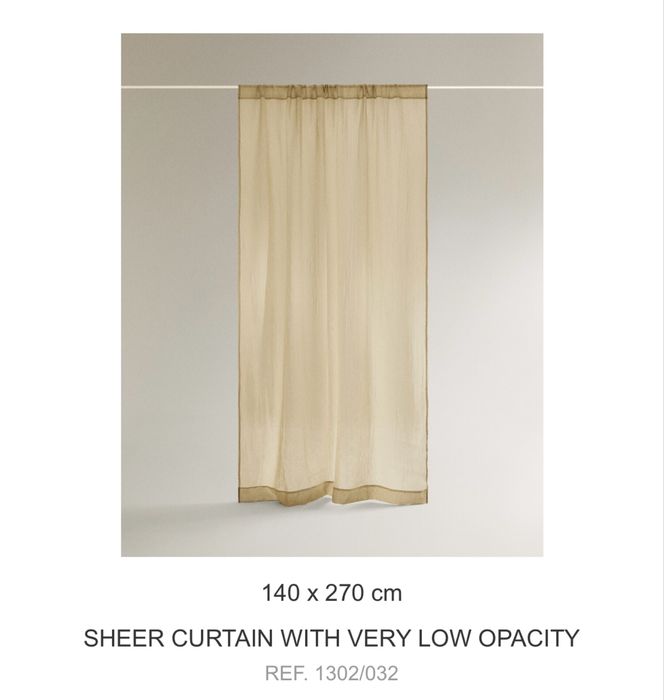 Cortinados Zara Home 1.40M x 2.5M (LxC)