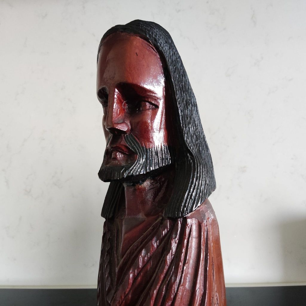 Busto antigo em madeira, Jesus/Cristo - Africana