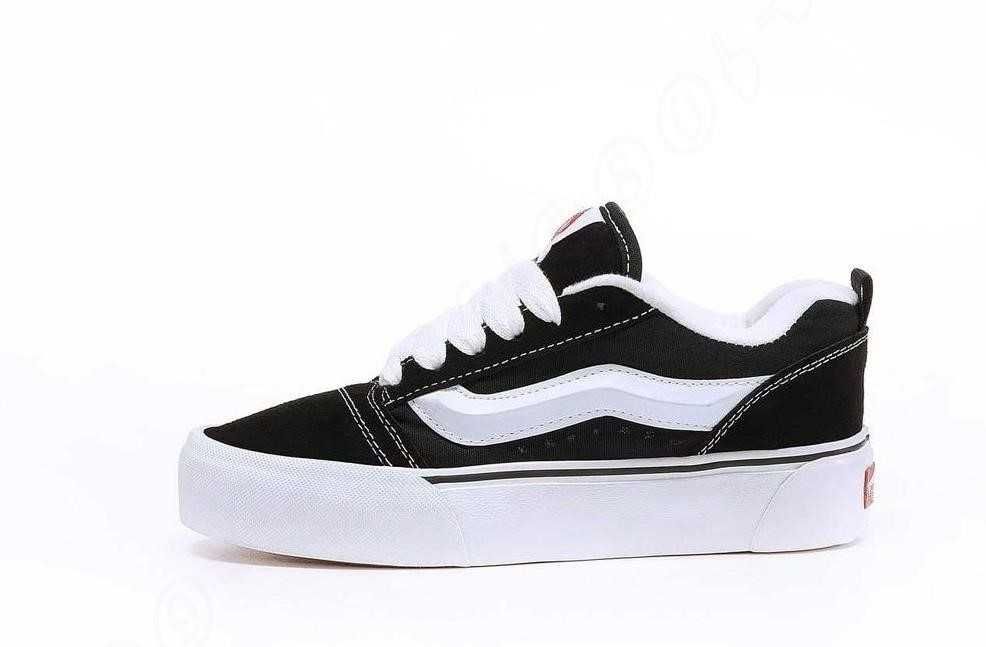 Женские кеды Vans Knu Skool Platform Black White 36-40 вансы Наложка!