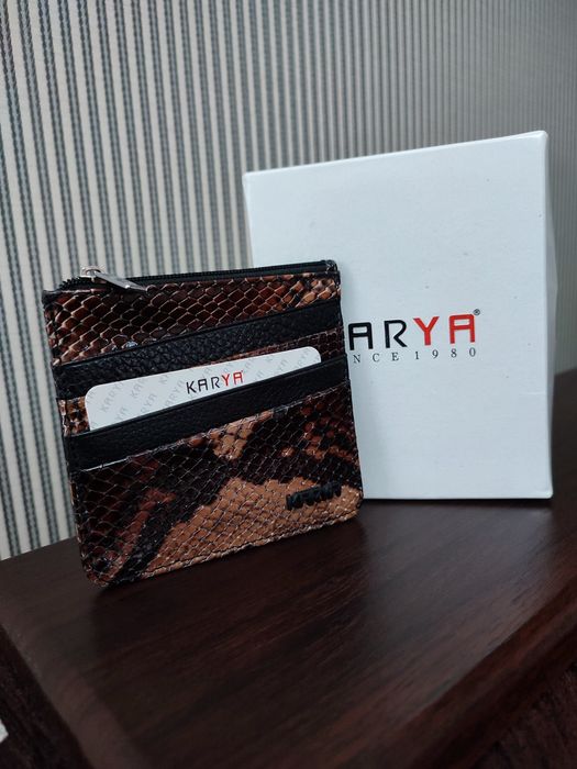 Karya шкіряний картхолдер, візитниця-монетниця натуральна шкіра