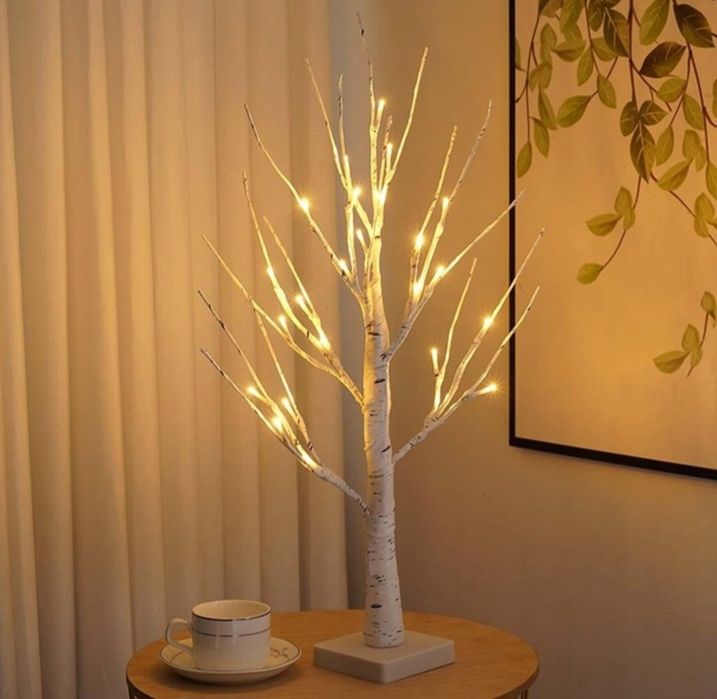 Drzewko Ozdobne Świecące LED Brzoza 60cm