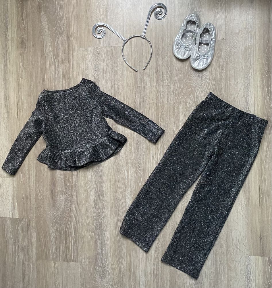 Komplet dla dziewczynki bal karnawał sylwester 110 4-5 lat i butki h&m