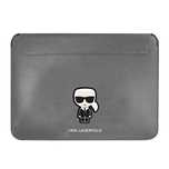 Pokrowiec Karl Lagerfeld Saffiano Ikonik Karl na laptopa 16'' - srebrn