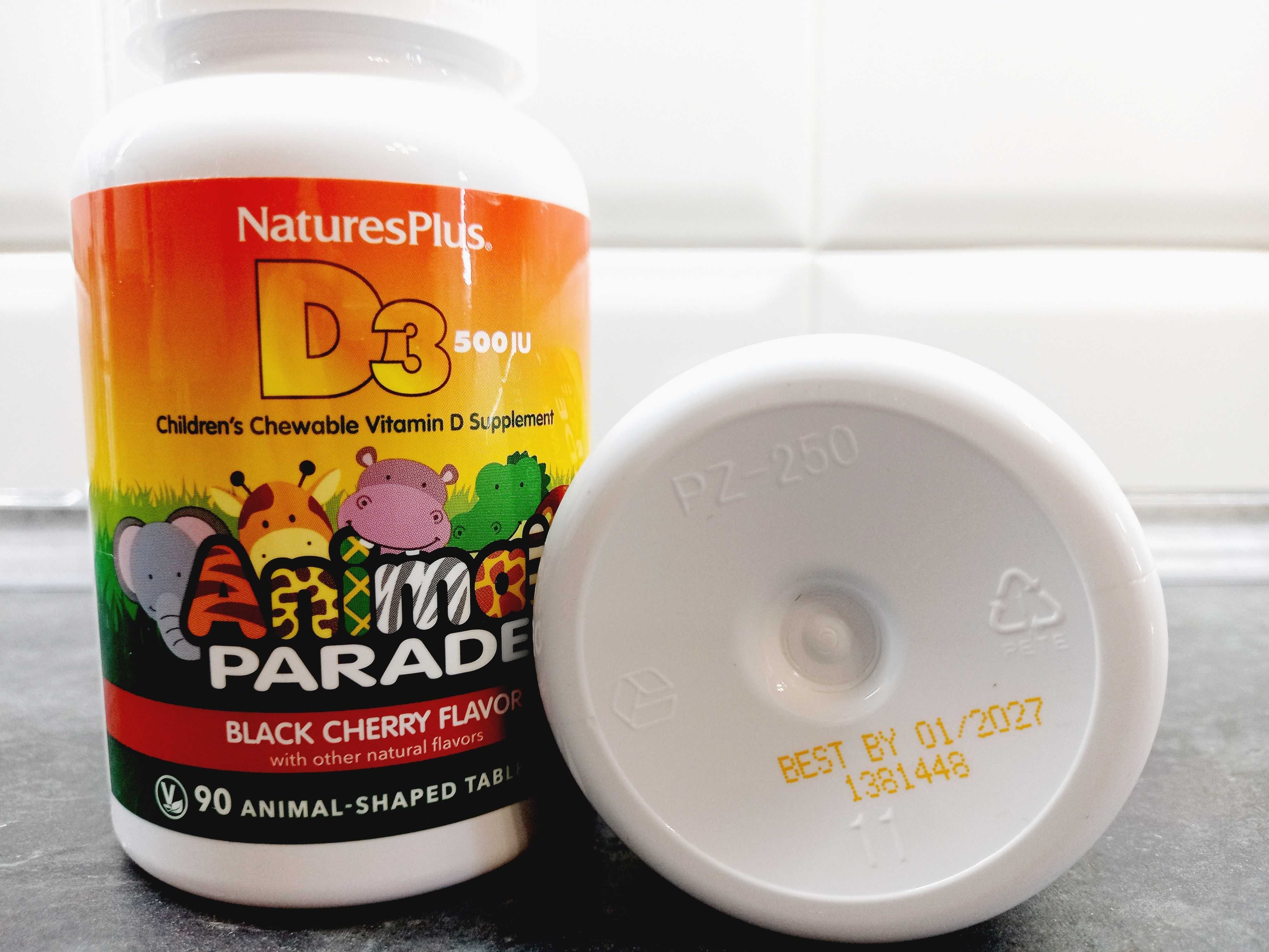 Animal Parade, Vitamin D3 500 МЕ (90 таб.), витамин D3 для детей