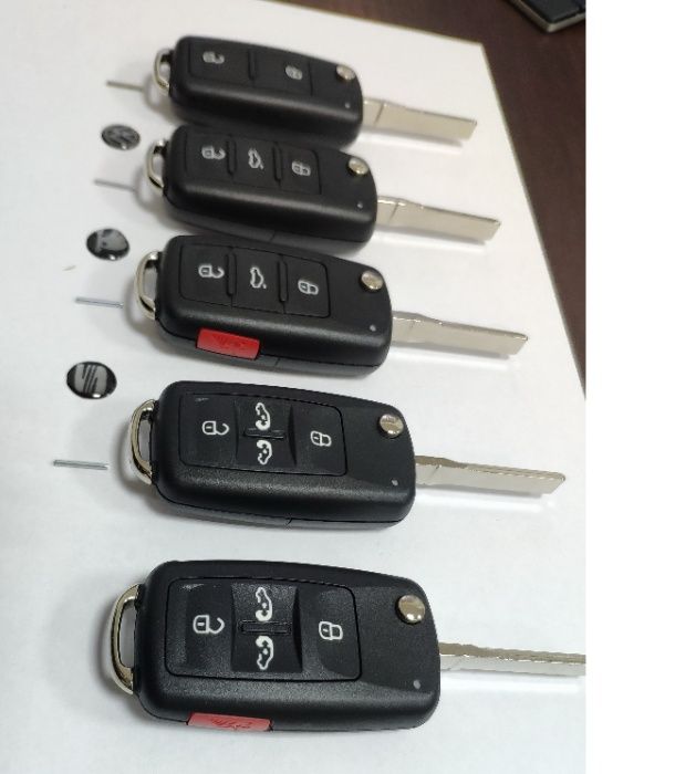 Выкидной ключ VW, Skoda, Seat, на 2, 3, 4, 5 кнопок после 2009г.в.